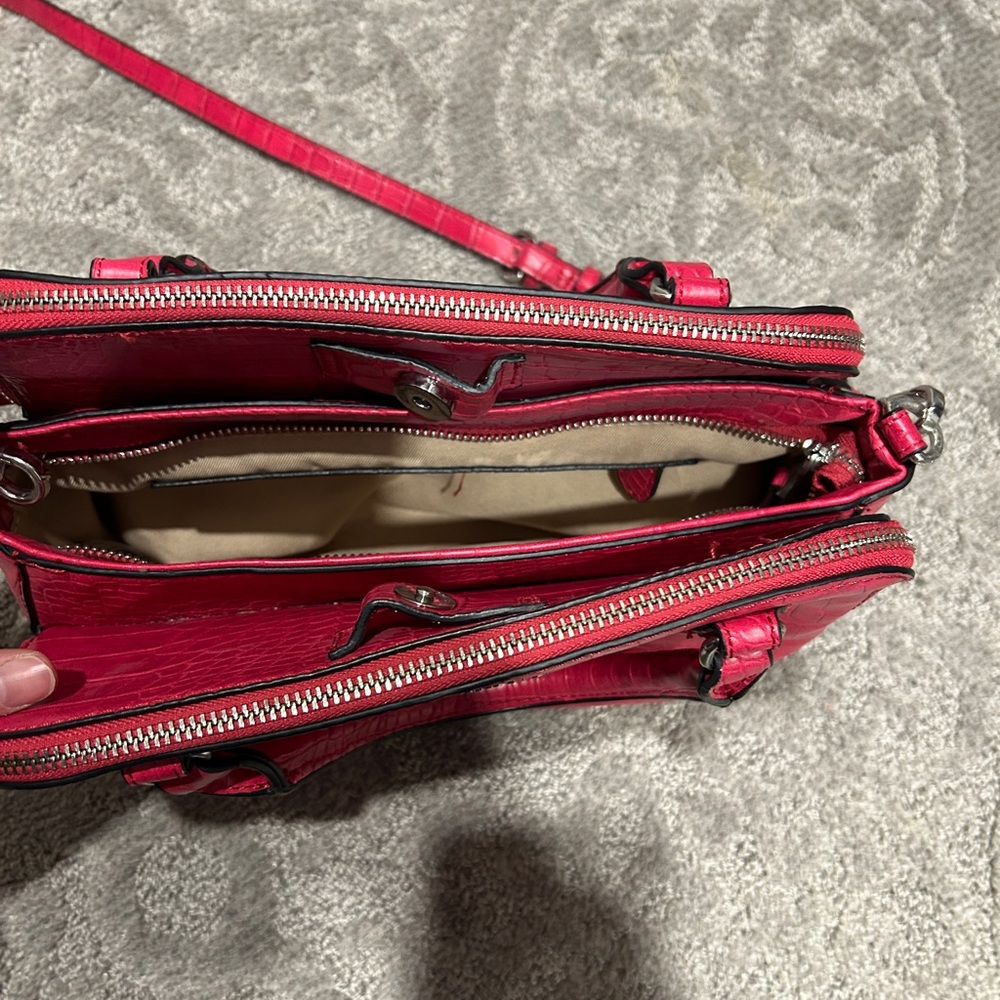 Pink Croc-Embossed Handbag - Picture 4 of 10